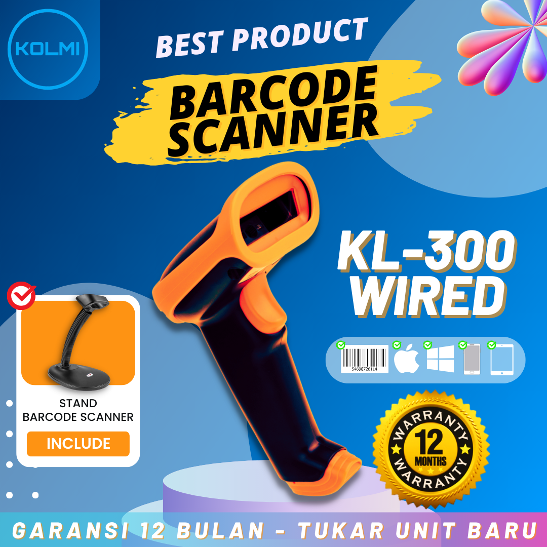 KOLMI Wired Barcode Scanner KL300