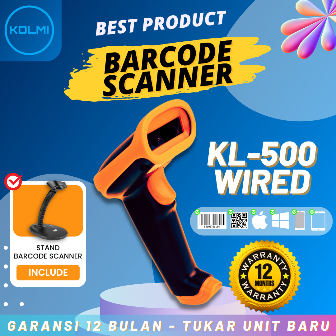 KOLMI Wired Barcode Scanner KL500